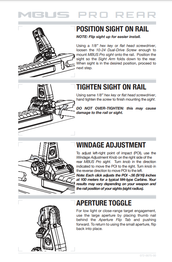 MBUS Pro® Sight – Rear