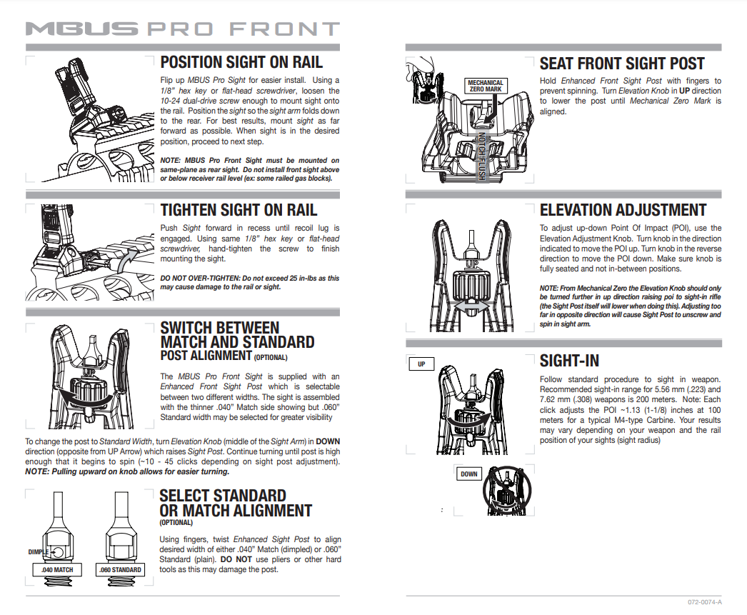 MBUS Pro® Sight – Front