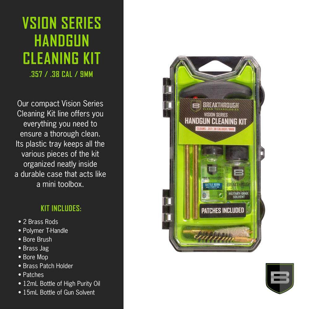 Vision Series Hard Case Pistol Cleaning Kit .357/.38/9mm