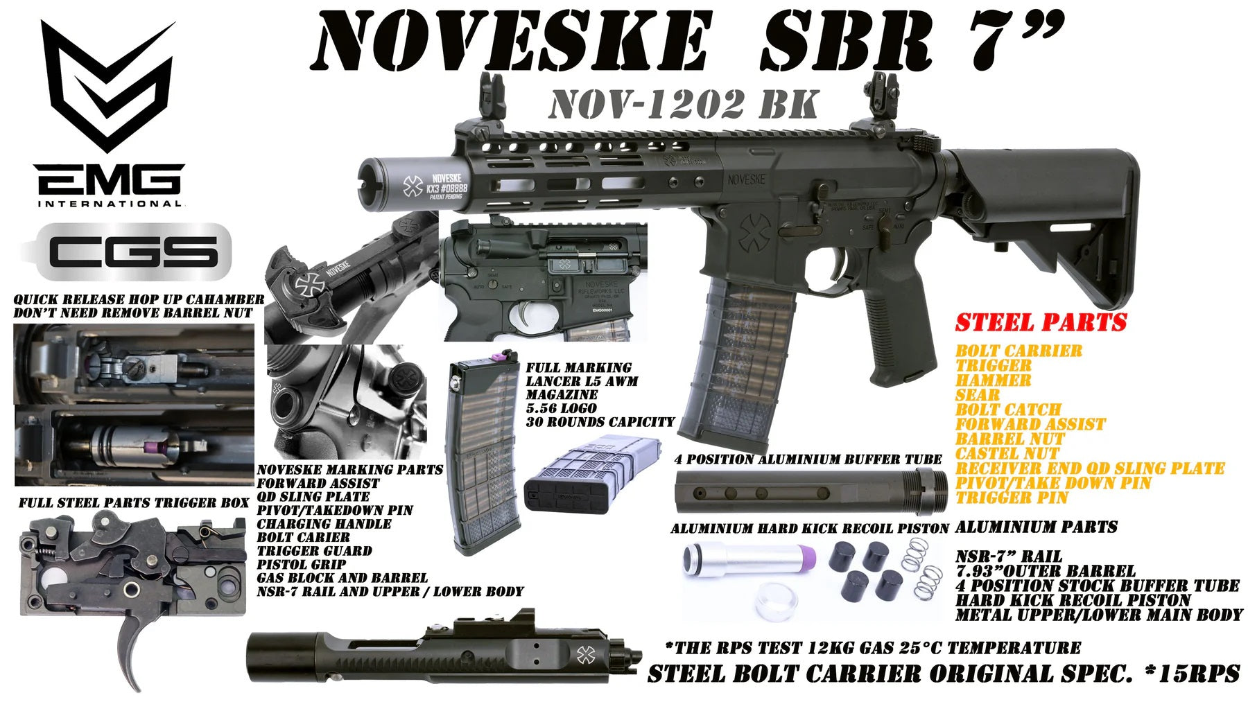 Noveske N4 SBR 7" Airsoft GBBR