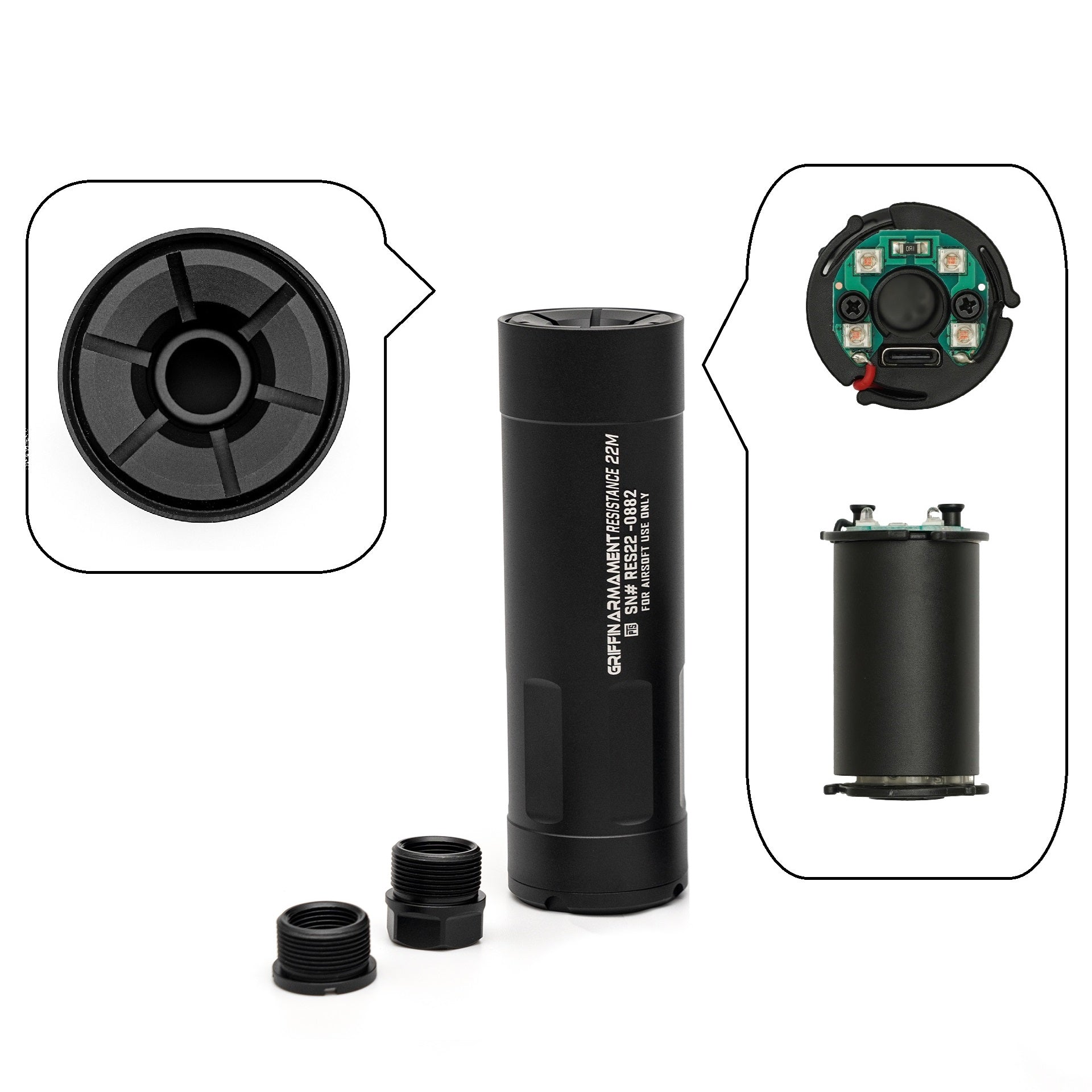 Resistance 22 (R22) 模組化消音器(Modular Suppressor) | 無發光器 / 附發光器