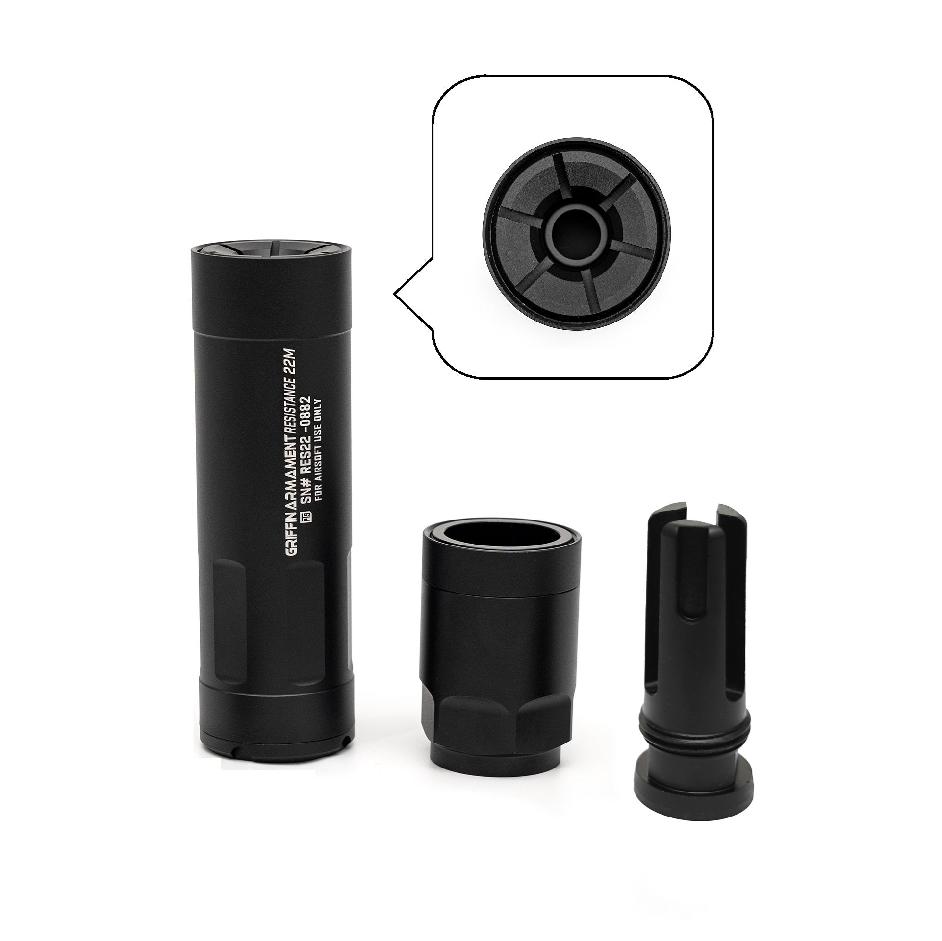 Resistance 22 (R22) 模組化消音器(Modular Suppressor) | 無發光器 / 附發光器