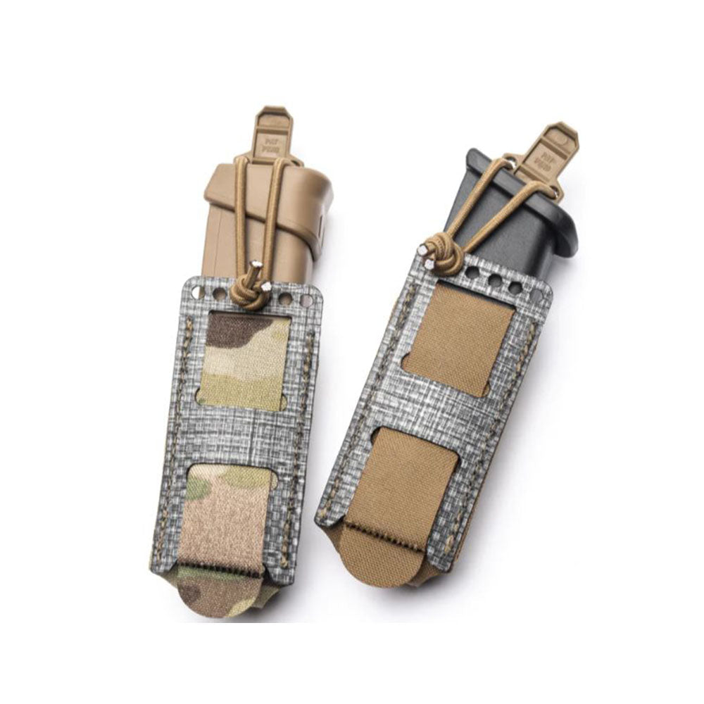 Lightweight single-link elastic pistol magazine pouch