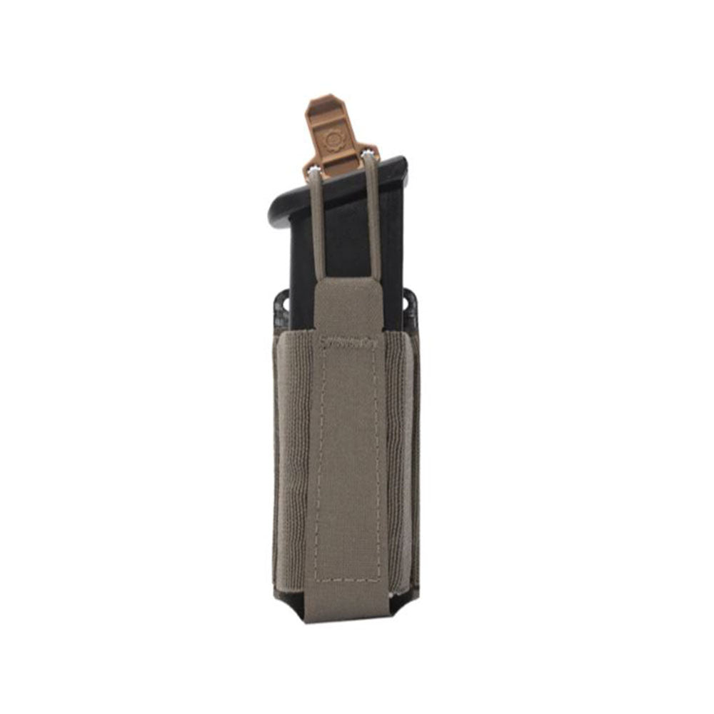 Lightweight single-link elastic pistol magazine pouch